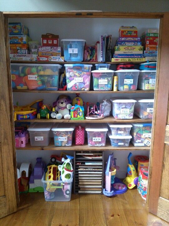 Coat Closet Turned Into Organized Toy Organize In 2018 Coat Closet Turned Into Organized Toy Organize In 2018 Organization Playroom Storage