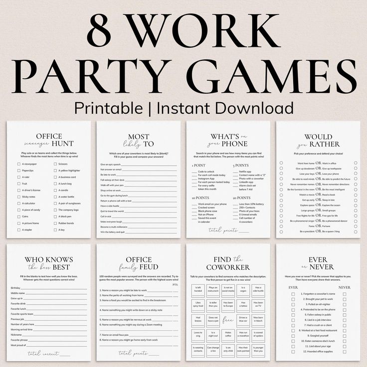 Office Games Printable Work Games Office Party Games Team Building Office Games Printable Work Games Office Party Games Team Building