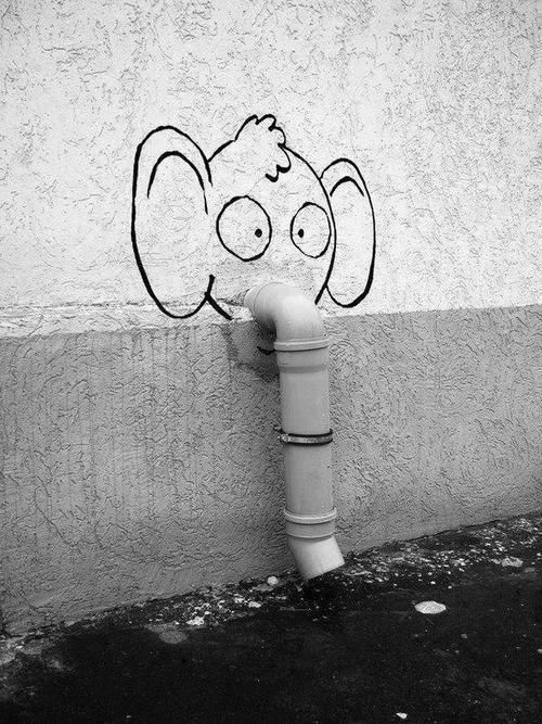 His Street Art Style Is Simple And Funny Incorporating Elements Like Pipes Cracks In The Sidewalk Also A Lot Of Drawing Often