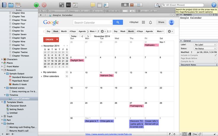 How to export a Google Calendar into Scrivener as a story timeline - sample calendar timeline How to export a Google Calendar into Scrivener as a story timeline - sample calendar timeline