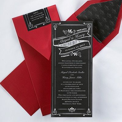 10 Best Chalkboard Wedding Invitations Images On Pinterest Chalkboard Invitations A Framed Design Displays The Exciting News In Vintage Fashion On This Tea Length Invitation