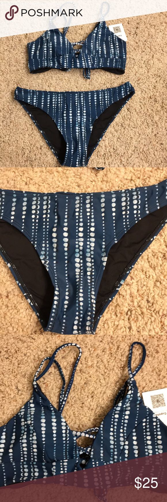 Polka Dot Bikini The top has cute little straps across the front with a strappy ...