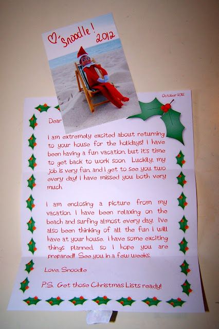 Elf on the shelf vacation letter Elf letters Elf on