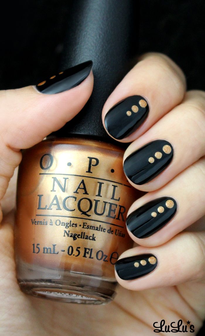 866 Best * SIMPLE Nail Art Design Ideas Images On Pinterest Nail Black and Gold Dotted Nail - 866 Best * SIMPLE Nail Art Design Ideas Images On Pinterest Nail