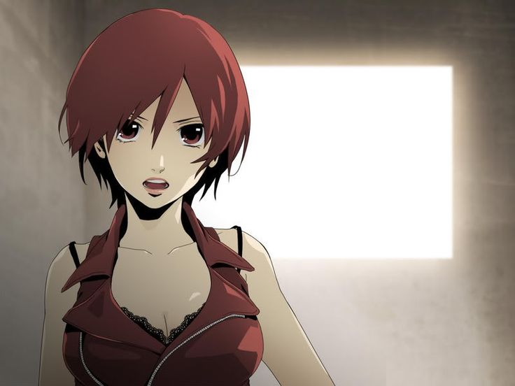 Anime girl red short hair