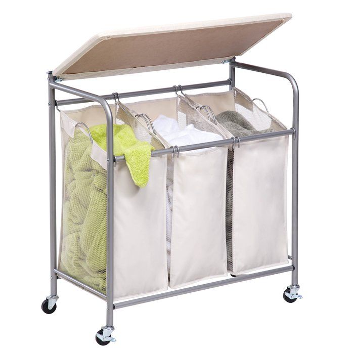 Suzie Combo Laundry Center Room Storage Hamper Laundry Hamper, Commercial Laundry Sorting Table