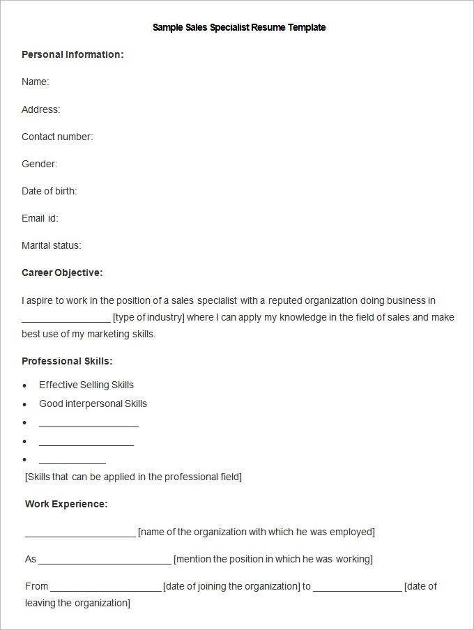 Sample Sales Specialist Resume Template , Write Your Resume Much Easier with Sales Resume Examples , Sales resume examples are usually easy to find with various formats and writing methods. Sales resume itself covers wide ranges of sales such as insur...