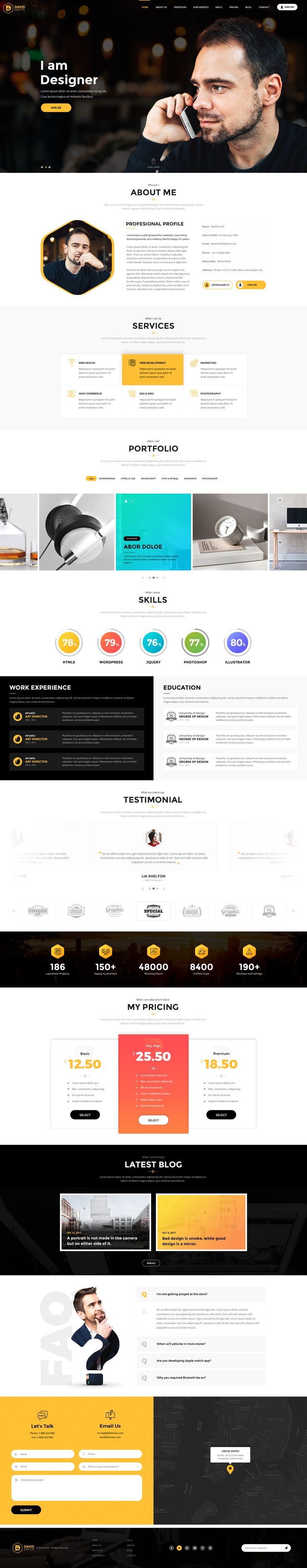 1. Introduction MyBio – is a creative, unique design, minimal and onepage PSD template to showcase your work and portfolio to the world in interactive way. #portfolio #webdesign #psd