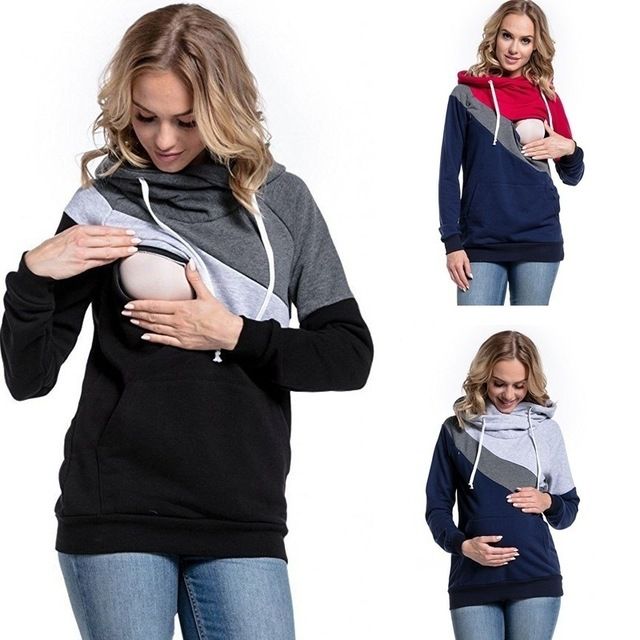 MijaCulture 2 en 1 Sudadera con Capucha Pull-Over Caliente de Maternidad /& amamantamiento Jane 7144