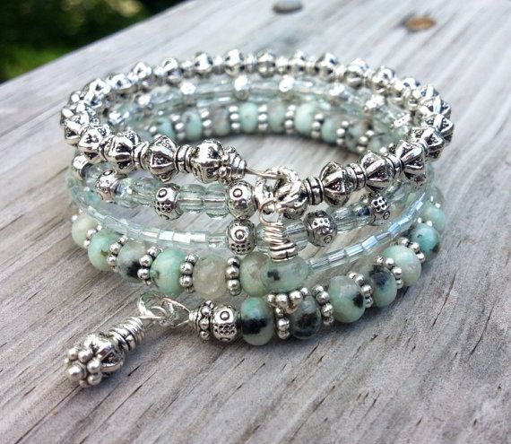 2087 Best Beading And Bracelet Ideas Images On Pinterest Bads Sparkling Sesame Multi Coil Memory Wire Bracelet