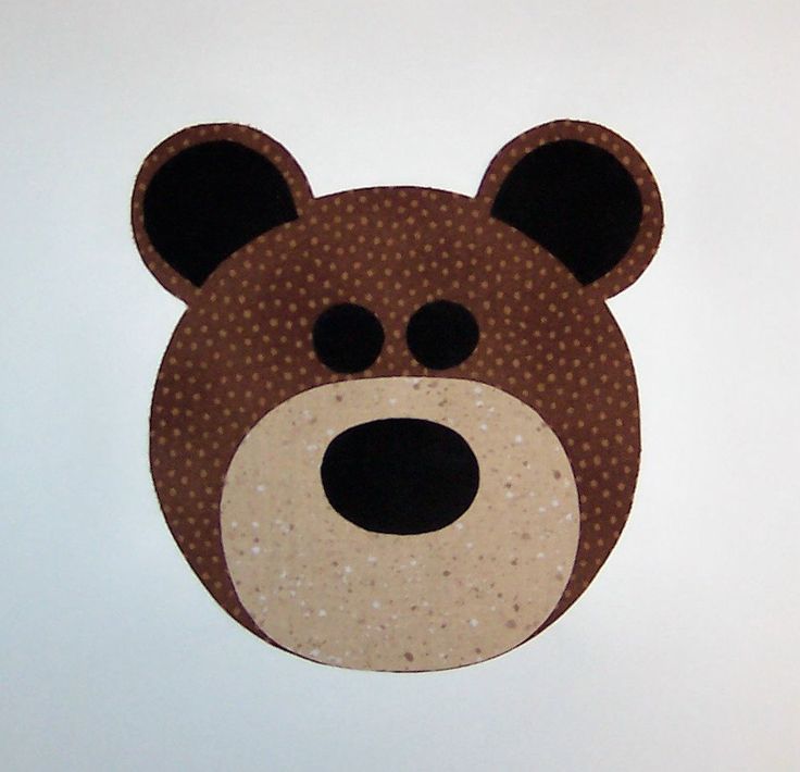 Peekaboo bear face machine embroidery design in applique and stitched