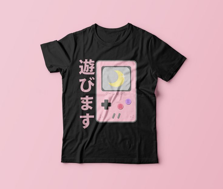 Video Game, GameGirl, GameBoy, Tee Shirt, Moon, Symbol, Japanese Fashion, Pastel...