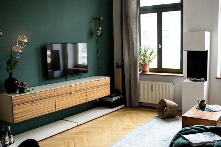Dunkelgrün Kolorat Wandfarbe wohnzimmer, Wohnzimmerfarbe