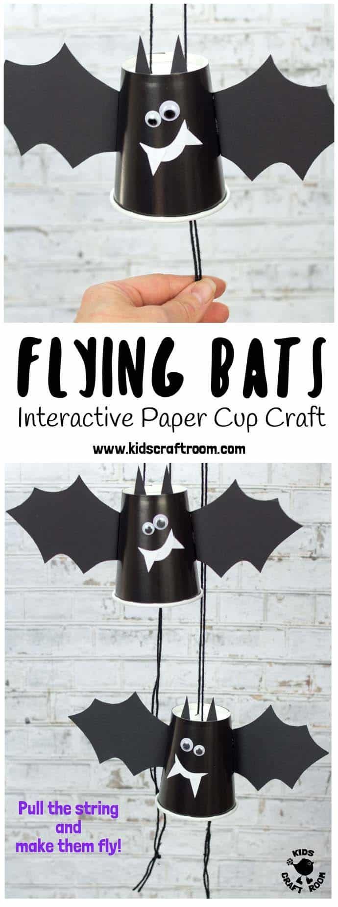 PAPER CUP FLYING BAT CRAFT - These paper cup flying bats are really quick and ea...