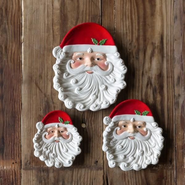 Cookies for Santa Stoneware Plate Red Jolly Santa