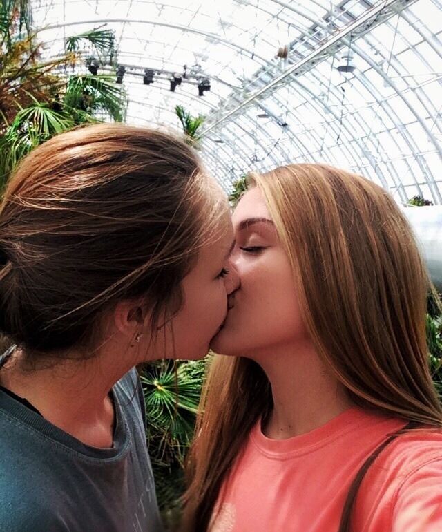 Two Cute Girls Kissing
