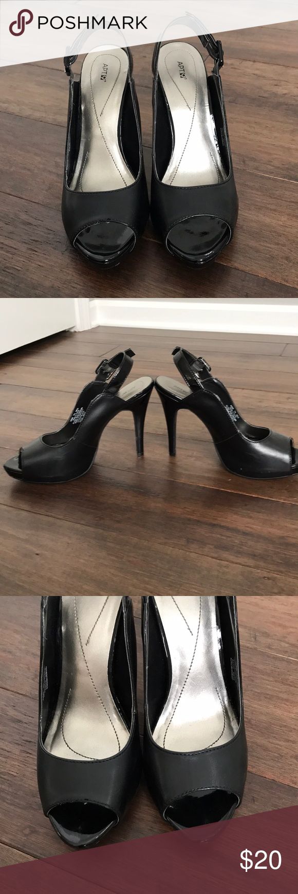 black peep toe heels size 11