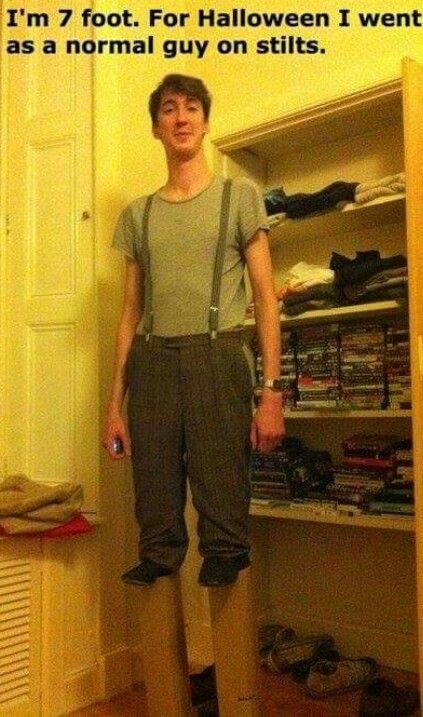 tall guys costume short guy on stilts im 7 foot for halloween i went as a normal guy on stilts - Best Halloween Costumes For Tall Guys tall guys costume short guy on stilts im 7 foot for halloween i went as a normal guy on stilts - Best Halloween Costumes For Tall Guys