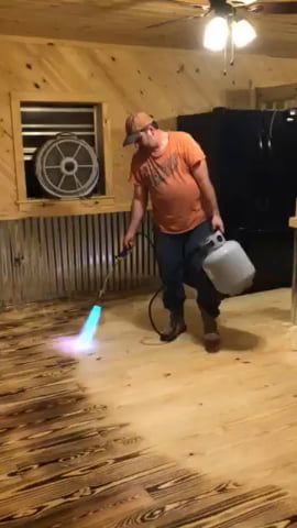 Burn staining a floor with a propane torch in 2020 Diy 