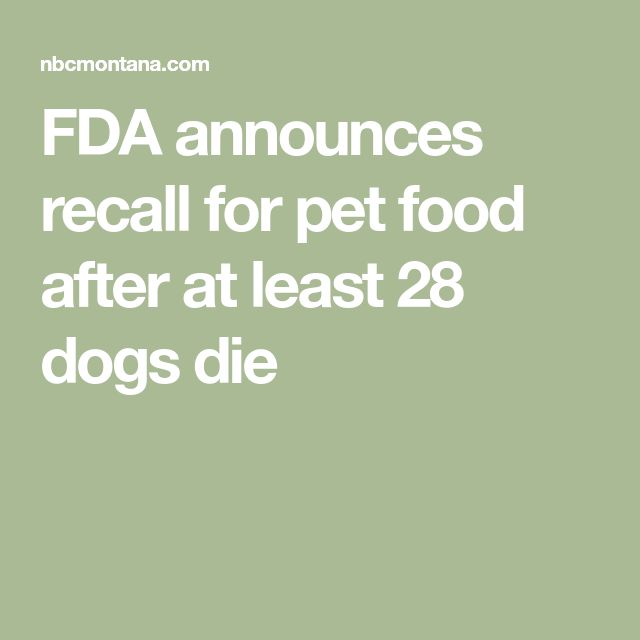 FDA Announces Recall For Pet Food After At Least 28 Dogs Die Food FDA Announces Recall For Pet Food After At Least 28 Dogs Die Food