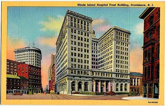 Vintage Rhode Island Postcard The Rhode Island Hospital Trust Building Providence The Vintageplum Shop On Et Island Hospital Postcard Vintage Postcards