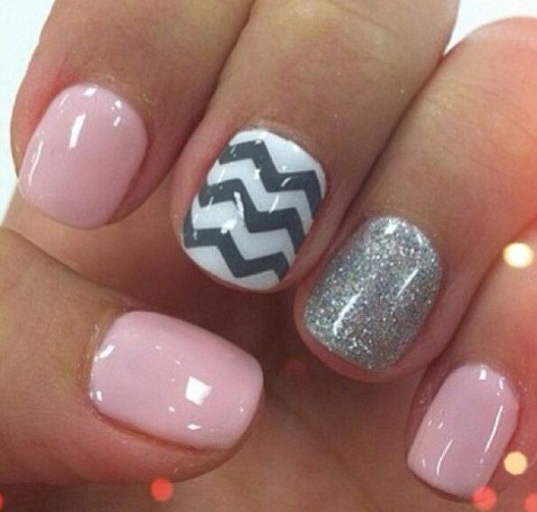 92 Best Gelish Nail Art Images On Pinterest Nails Magazine, Nail pink grey & chevron nails nail design manicure with one glittery accent nail art www. - 92 Best Gelish Nail Art Images On Pinterest Nails Magazine, Nail
