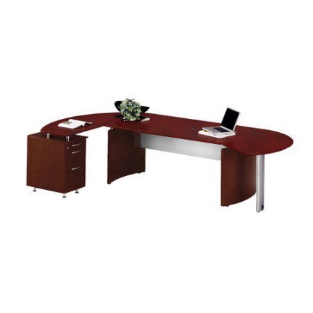 Mayline Medina Series L Shaped Computer Desk In Mocha