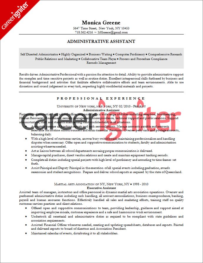 The 25+ best Administrative assistant resume ideas on Pinterest - executive assistant resume samples free The 25+ best Administrative assistant resume ideas on Pinterest - executive assistant resume samples free