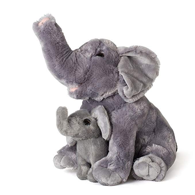 Amazon.com: Mom And Baby Elephants Plush Toys 2 Stuffed Elephants 11
