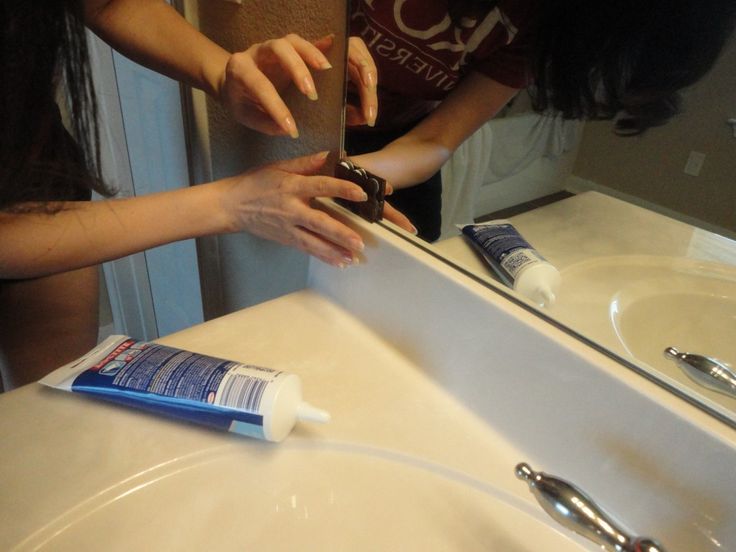 Bathroom Mirror Adhesive 31 best framing a large bathroom mirror images on pinterest Bathroom Mirror Adhesive 31 best framing a large bathroom mirror images on pinterest