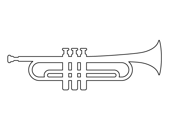 trumpet pattern use the printable outline for crafts creating stencils scrapbooking and