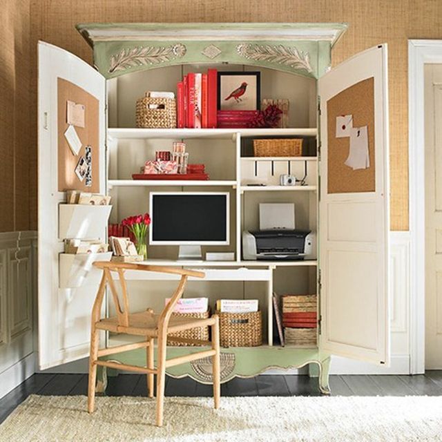 24 Best Nursery Office Toddler Room Images On Pinterest Child Small Office Desk Idea Printer Tucked Away Freeing Up E In The White Cabinet
