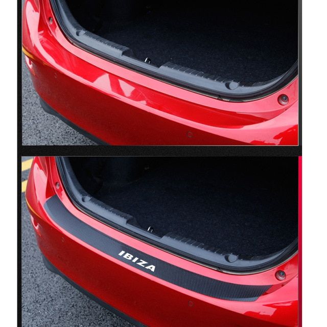 For NISSAN Qashqai leather Carbon fiber Styling Rear Bumper Trunk Guard Plate