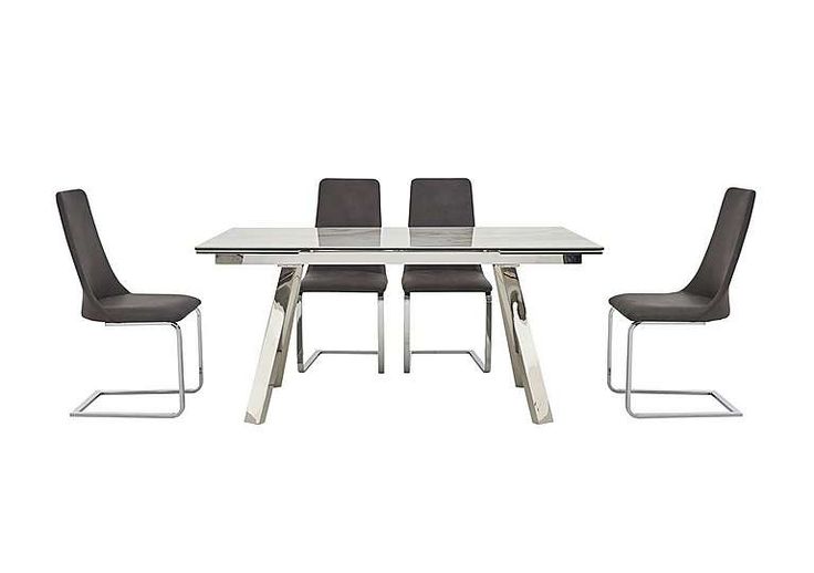 Nevada Extending Dining Table And 4 Chairs Sets Modern Legs Nevada Extending Dining Table And 4, Furniture Village Dining Sets Marble