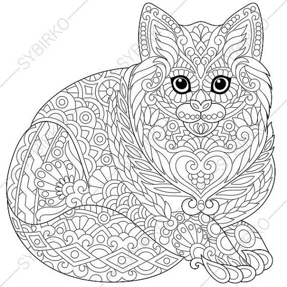 Stock Vector Of Stylized Cute Cat Young Kitten Freehand Sketch For Adult Anti Stress Coloring Book Page With Doodle And Zentangle Elements