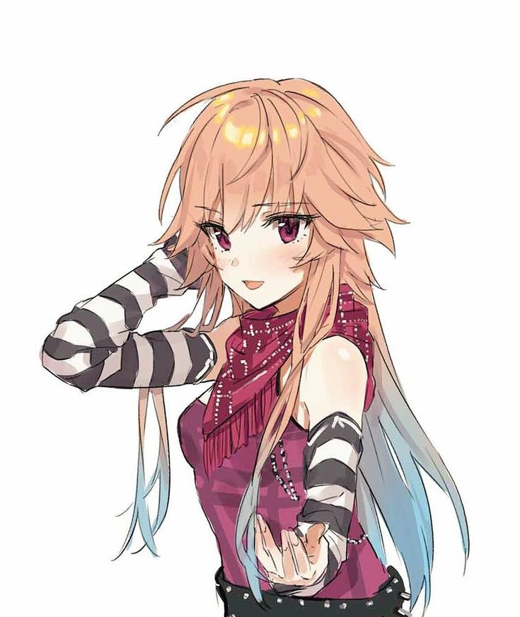 Anime girl multicolored hair