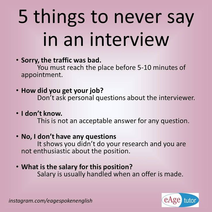 things to say in an interview