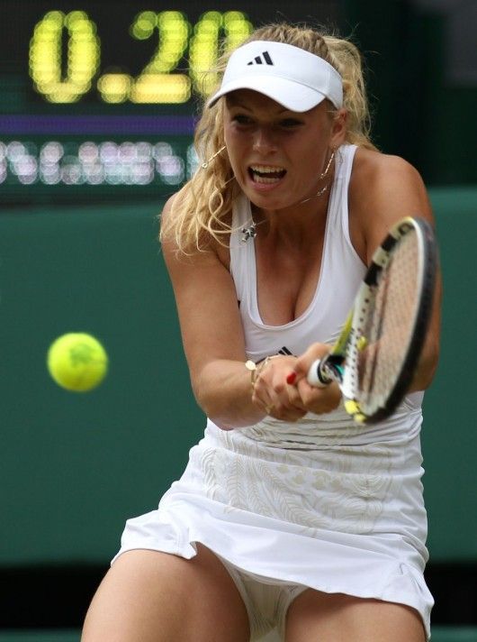 Caroline female tennis player upskirt Ripped asshole ass porno