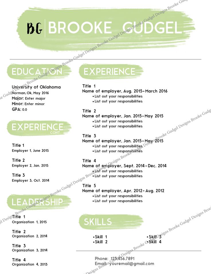 Ivy Resume, contact: brookegudgel@gmail.com #resume #sorority #rush #template
