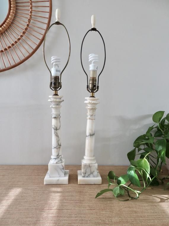 Vintage marble table lamp Vintage Marble heavy lamp 2 marble lamps Vintage marble lamps Marble lamps from the 50/'s Marble lamp base