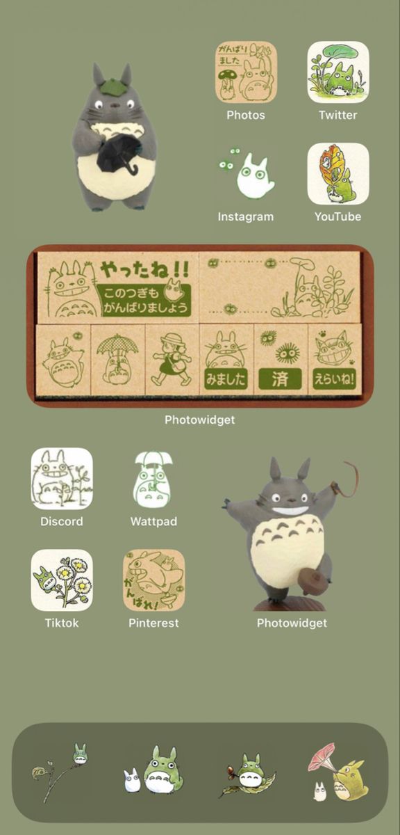 My Neighbor Totoro Ios 14 15 Homescreen In 22 Iphone App Layout Iphone Layout Iphone Colors