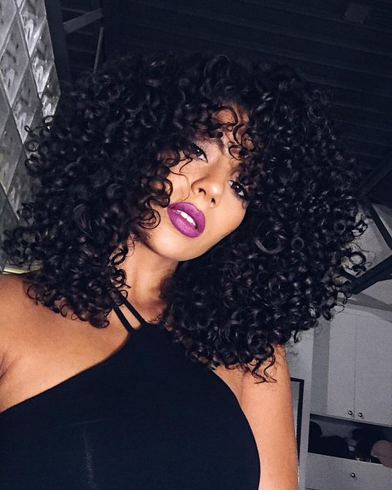 Curly sensual black messy