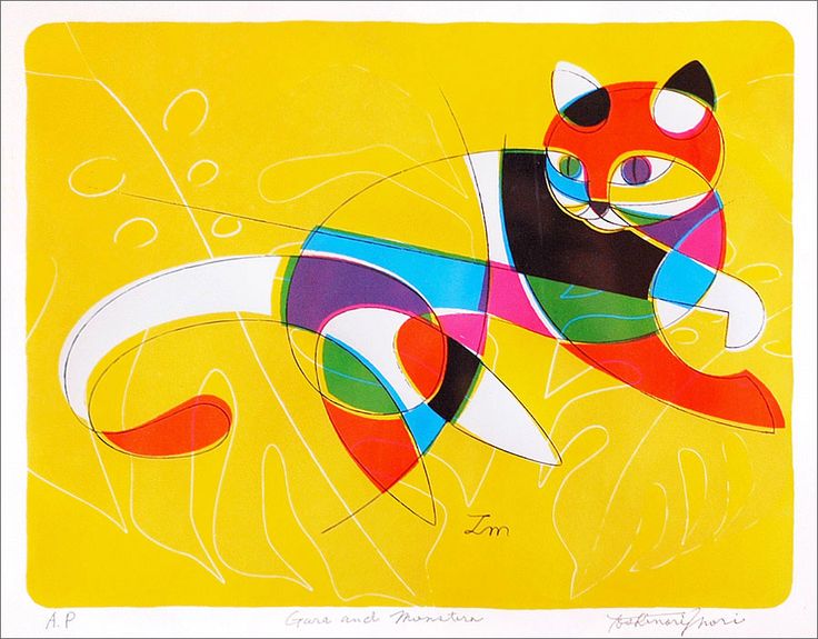 猫のシルクスクリーン版画|Gura Guraphics | Screen printing, Cat オンラインストア販売店 ミッドセンチュリーモダン モダンアート 版画 シルクスクリーン 絵画 版画
