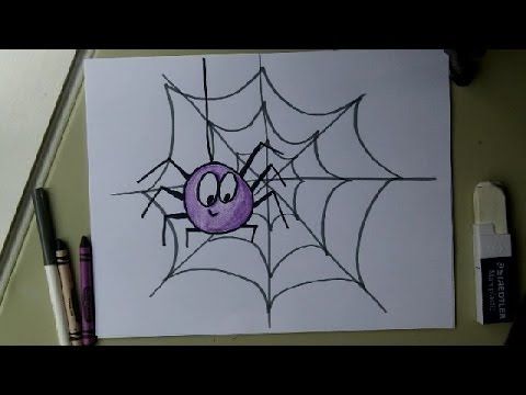 Halloween Kids Drawing 14 Draw a Spider and Web easy and fun for Halloween DoodleDrawArt ...