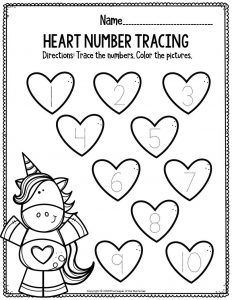 Printable Math Valentine's Day Preschool Worksheets | Valentine math