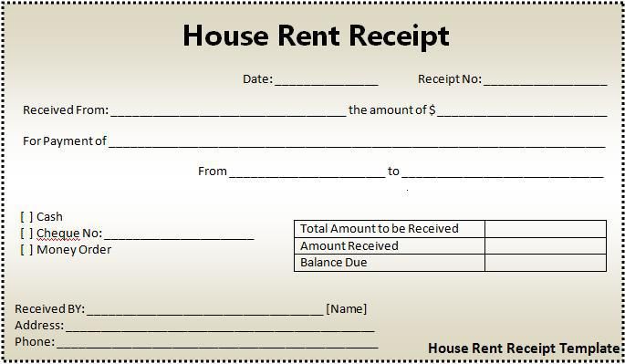 house rent receipt format receipt template invoice room rent slip