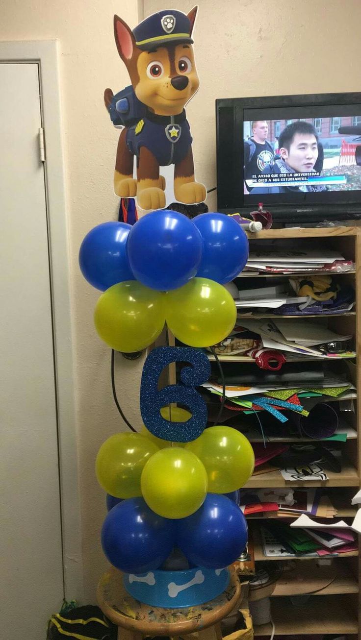 Paw Patrol Centerpieces | Paw patrol balloons, Paw patrol birthday, Paw