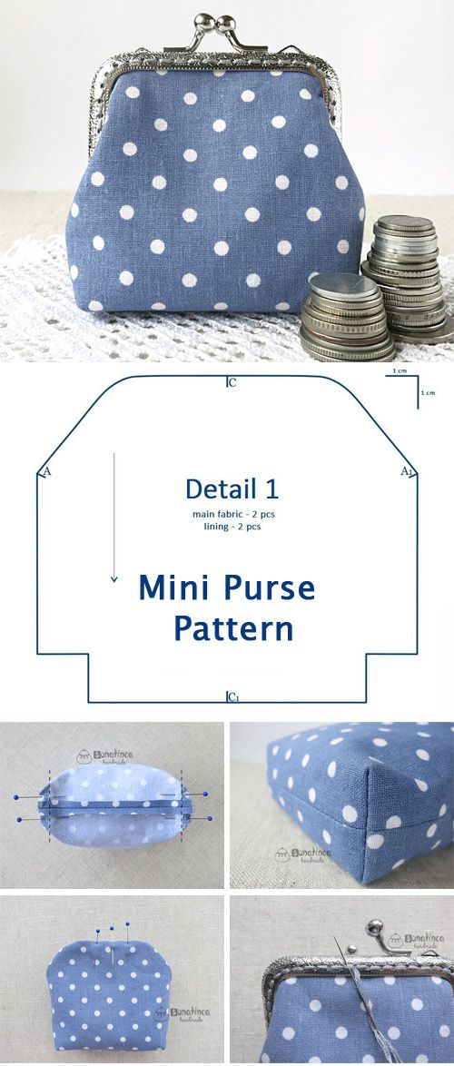 Sewing a Charming Mini Purse with a Clasp. ~ How to sew free tutorial for beginn… Sewing a Charming Mini Purse with a Clasp. ~ How to sew free tutorial for beginn…