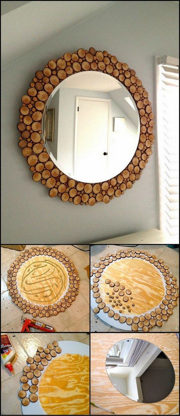 DIY Wood Slice Mirror: Dieser einzigartige Spiegel eignet sich hervorragend für...