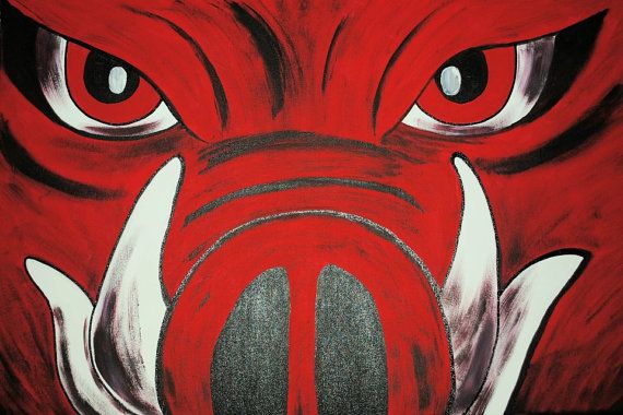 Hog Canvas X Razorback Painting Razorback Painting Razorback Canvas Painting